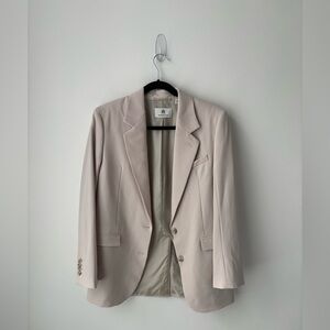 Babaton Agency Blazer XS Beige Wool Tailored Aritzia Classic Work Jacket